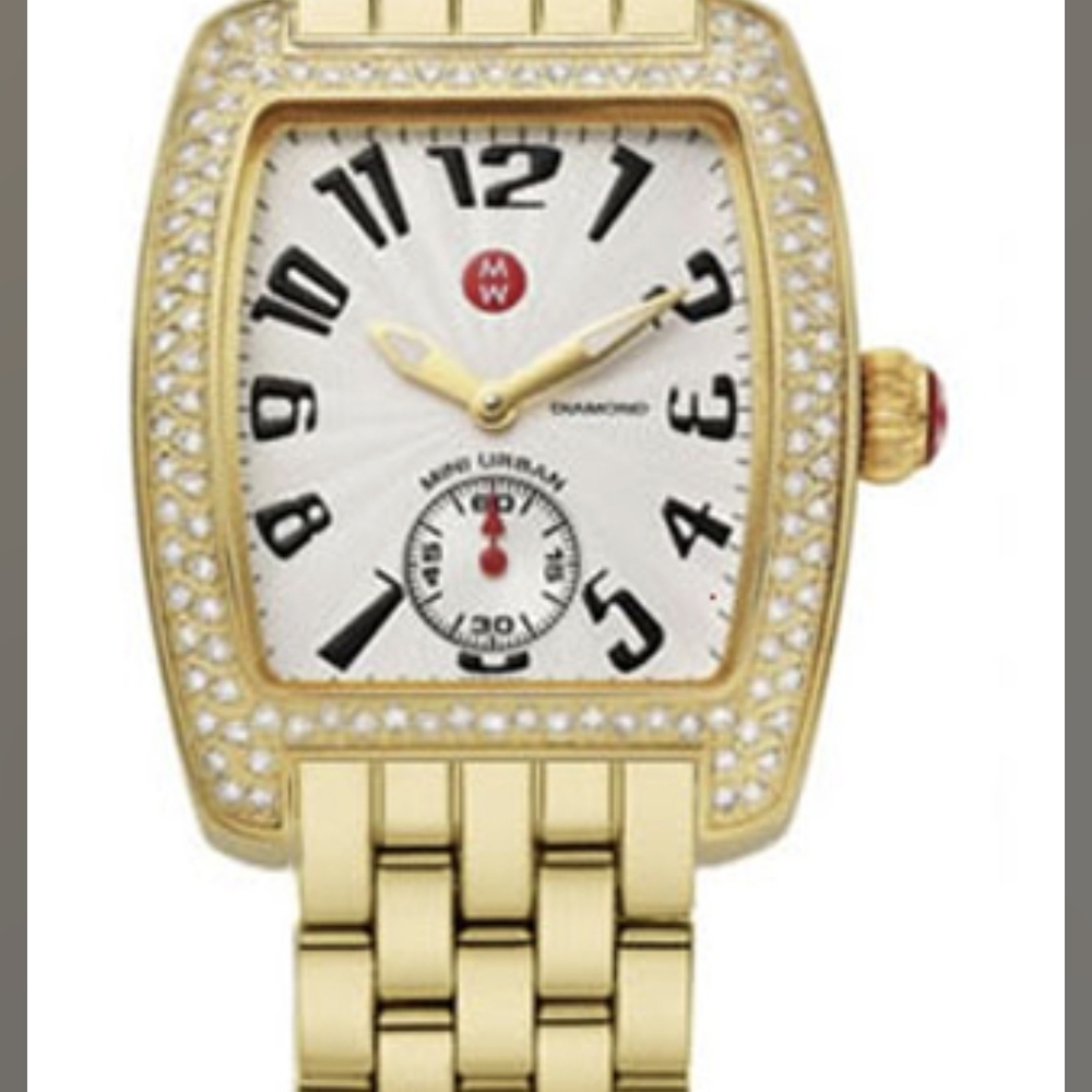 Michele Gold and White Women's Watch